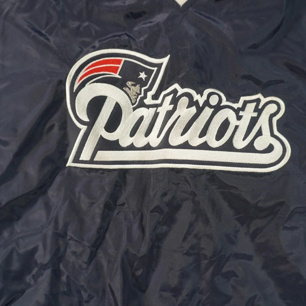 Reebok Windbreaker Pullover Mens Medium Blue New England Patriots NFL Side Zip
